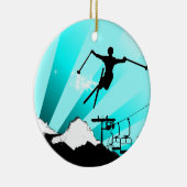 Décoration En Céramique traînée de poudre de ski (Droite)