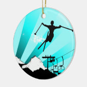 Décoration En Céramique traînée de poudre de ski (Gauche)