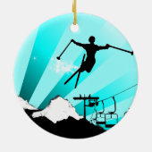 Décoration En Céramique traînée de poudre de ski (Dos)