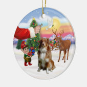 Décoration En Céramique Traite pour un berger australien rouge et blanc (Gauche)