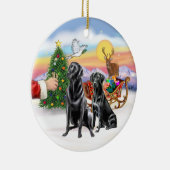 Décoration En Céramique Traiter pour deux Labradors noirs (Droite)