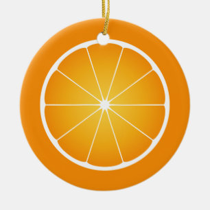 Décoration En Céramique Tranche de fruit orange juteuse et cool