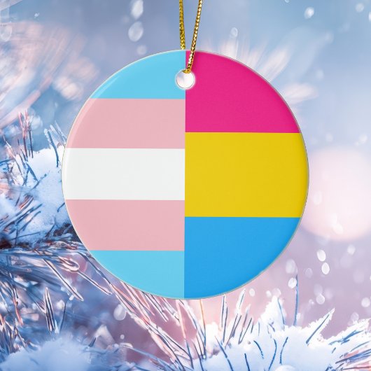 Décoration En Céramique Transgenre Pansexual Double Fierté Drapeau Noël