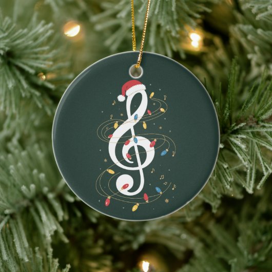 Décoration En Céramique Treble Clef Christmas Lights Musique Lover Musicie (Arbre)