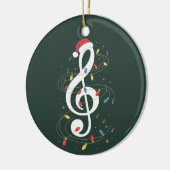 Décoration En Céramique Treble Clef Christmas Lights Musique Lover Musicie (Gauche)