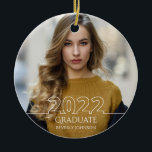 Décoration En Céramique Trendy 2022 Graduate Photo Moderne Graduation<br><div class="desc">2022 est écrit dans une silhouette blanche cool sur votre photo de portrait senior pour un ornement unique et moderne de gardiennage de diplôme. Customisez avec votre nom et ajoutez une 2ème photographie au dos de ce cadeau moderne et chic.</div>