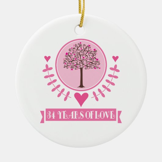 Décoration En Céramique trente-quatrième Idée de cadeau d'anniversaire (Devant)