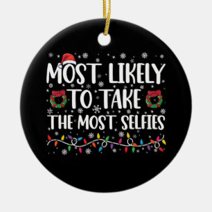 Décoration En Céramique Très Probable De Prendre Le Noël Le Plus Selfies