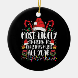 Décoration En Céramique Très Probable D'Écouter Noël Toute L'Année Noël