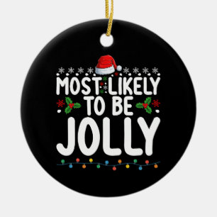 Décoration En Céramique Très Probable D'Être Jolly Fête De Noël De Famille