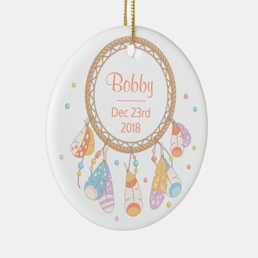 Décoration En Céramique Tribal Dreamcatcher Boho New Baby Keepsake (Droite)