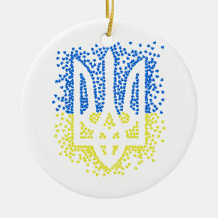 Décoration En Céramique Trident de l'emblème ukrainien tryzub dispersant l