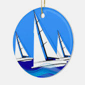 Décoration En Céramique Trio des voiliers (Gauche)