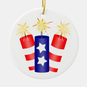 Décoration En Céramique Trio of Firecrackers for the 4th of July