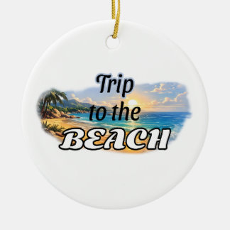 Décoration En Céramique Trip to the Beach Tropical Sunset Escape Design