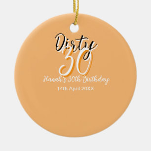 Décoration En Céramique Triste trente orange blanc simple rétro annonce d'
