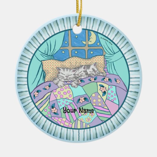 Décoration En Céramique Trois chats-chats dorment (Devant)