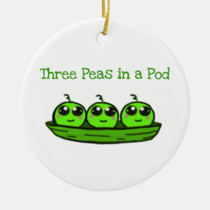 Décoration En Céramique Trois pois en cadeau de douche d'ornement de