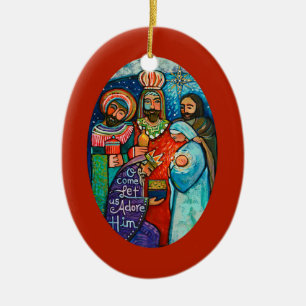 Décoration En Céramique Trois Rois, Adore-Lui Noël