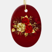 Décoration En Céramique Trois Roses de bijoux (Dos)