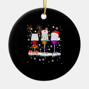 Décoration En Céramique Trois verres de vin rouge infirmière Noël Vilain N