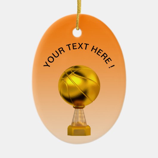 Décoration En Céramique Trophée d'or de basket-ball (Devant)