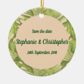 Décoration En Céramique Tropical Green et Blush Mariage (Devant)