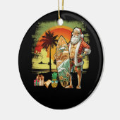 Décoration En Céramique Tropical Summer Surfing Santa Claus 6 Pack Christm (Gauche)