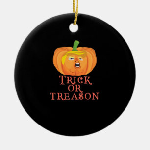 Décoration En Céramique Trucs Ou Trahison Halloween Impeach Trumpkin Desig