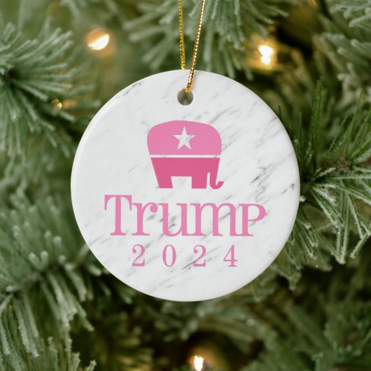 Décoration En Céramique Trump 2024 Eléphant rose mignon (Arbre)