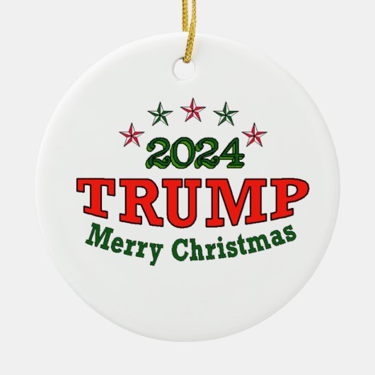Décoration En Céramique TRUMP 2024 Joyeux Noël (Devant)