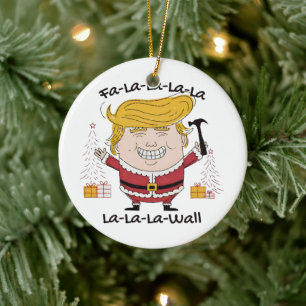Décoration En Céramique Trump Christmas Fa La La la La La La Wall