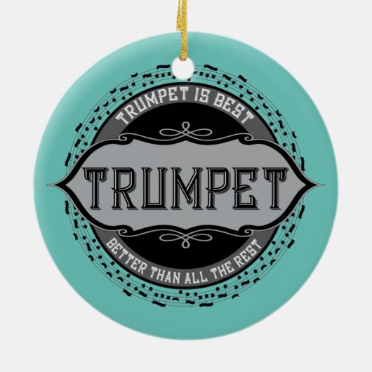 Décoration En Céramique Trumpet Best Music Note Circle (Dos)