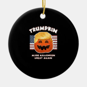 Décoration En Céramique Trumpkin Funky Citrouille Pie Pun Libéraux América