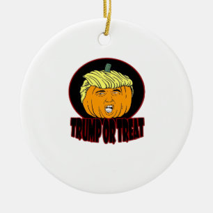Décoration En Céramique Trumpkin Ou Treat Halloween Trumpkin Trump Trick O