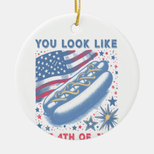 Décoration En Céramique Tu As L'Air D'Un 4 juillet Hot Dog Viral Sloth