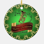 Décoration En Céramique Tuba ~ Musical Scroll ~ Merry Christmas ~ * ~ (Dos)