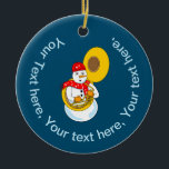 Décoration En Céramique Tuba Snowman<br><div class="desc">Un joueur de sapins de neige portant un foulard de note de musique est un drôle de cadeau musical d'hiver pour musiciens de basse laiton,  professeurs de musique et étudiants en choeur de tuba,  concert et groupe de marche.</div>