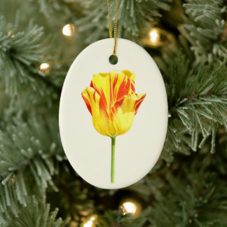 Décoration En Céramique Tulipe jaune et rouge