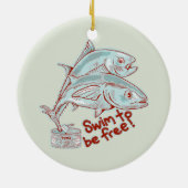 Décoration En Céramique Tuner étain de poisson drôle évasion (Dos)