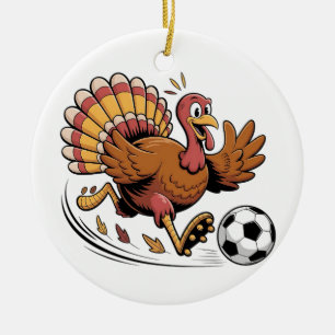 Décoration En Céramique Turquie Jouer au football Thanksgiving Sport amour