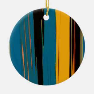 Décoration En Céramique Turquoise Noir Et Orange Go!