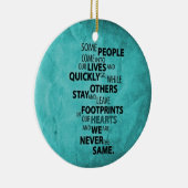 DÉCORATION EN CÉRAMIQUE TURQUOISE QUELQUES PERSONNES QUITTENT DES EMPREINT (Droite)