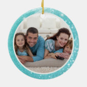Décoration En Céramique Turquoise Sparkle Bokeh, Deux Photo, Deux Côtés (Dos)