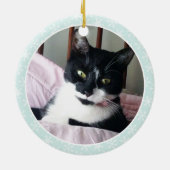 Décoration En Céramique Tuxedo Cat Custom Christmas Ornaments (Dos)