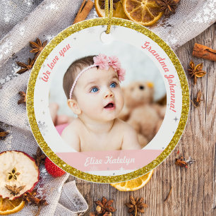 Décoration En Céramique Twins Girl Boy Photos Grand-mère Premier bébé de N