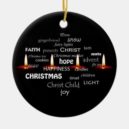 Décoration En Céramique Typographie de Noël (Devant)