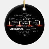 Décoration En Céramique Typographie de Noël (Dos)