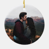 Décoration En Céramique Typographie moderne Vert Notre premier Noël (Dos)