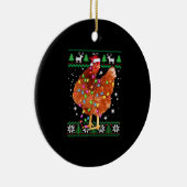 Décoration En Céramique Ugly Christmas Chicken Santa Hat Lights (Droite)